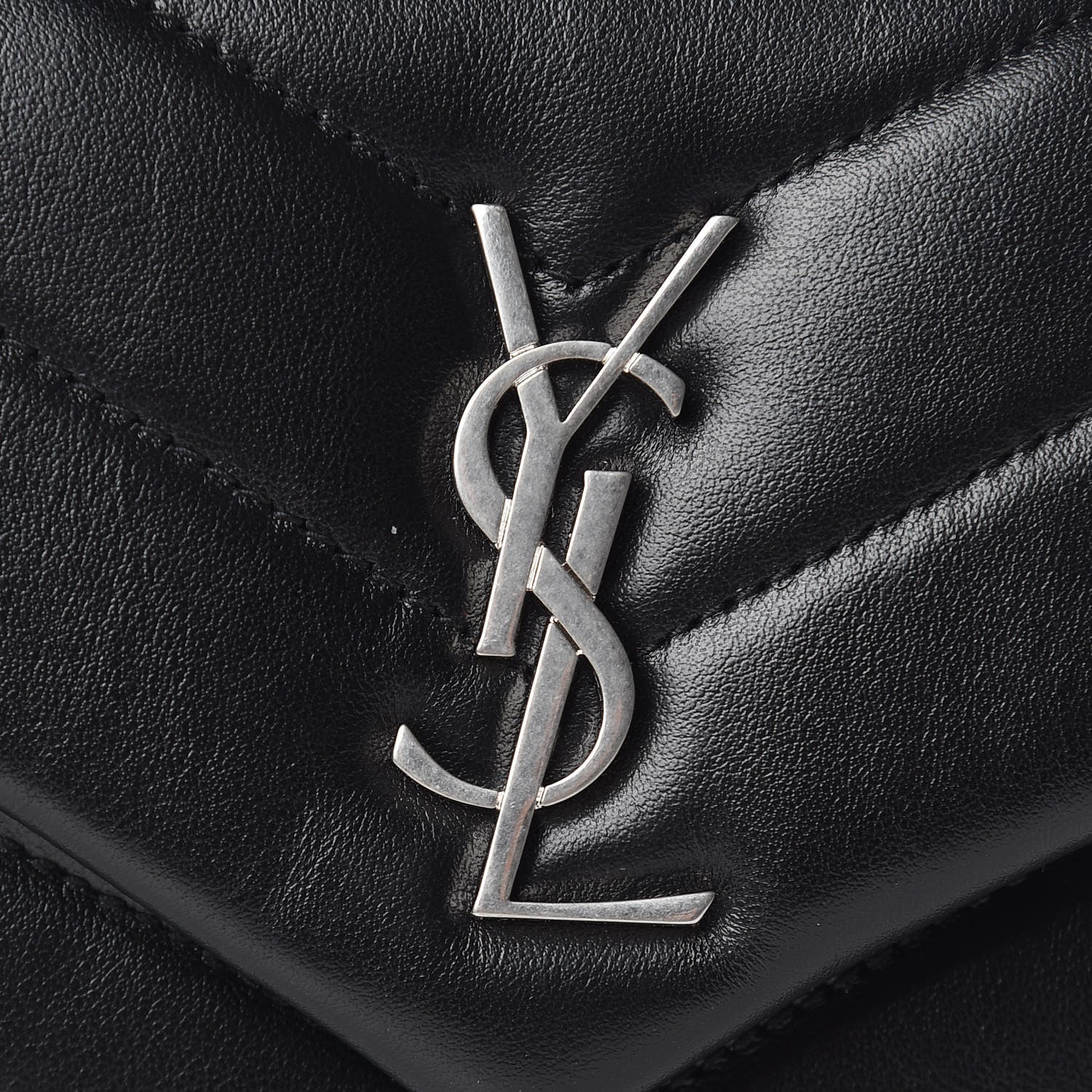 Saint Laurent Calfskin Y Quilted Monogram Toy Loulou Crossbody Bag Black 10 of 11