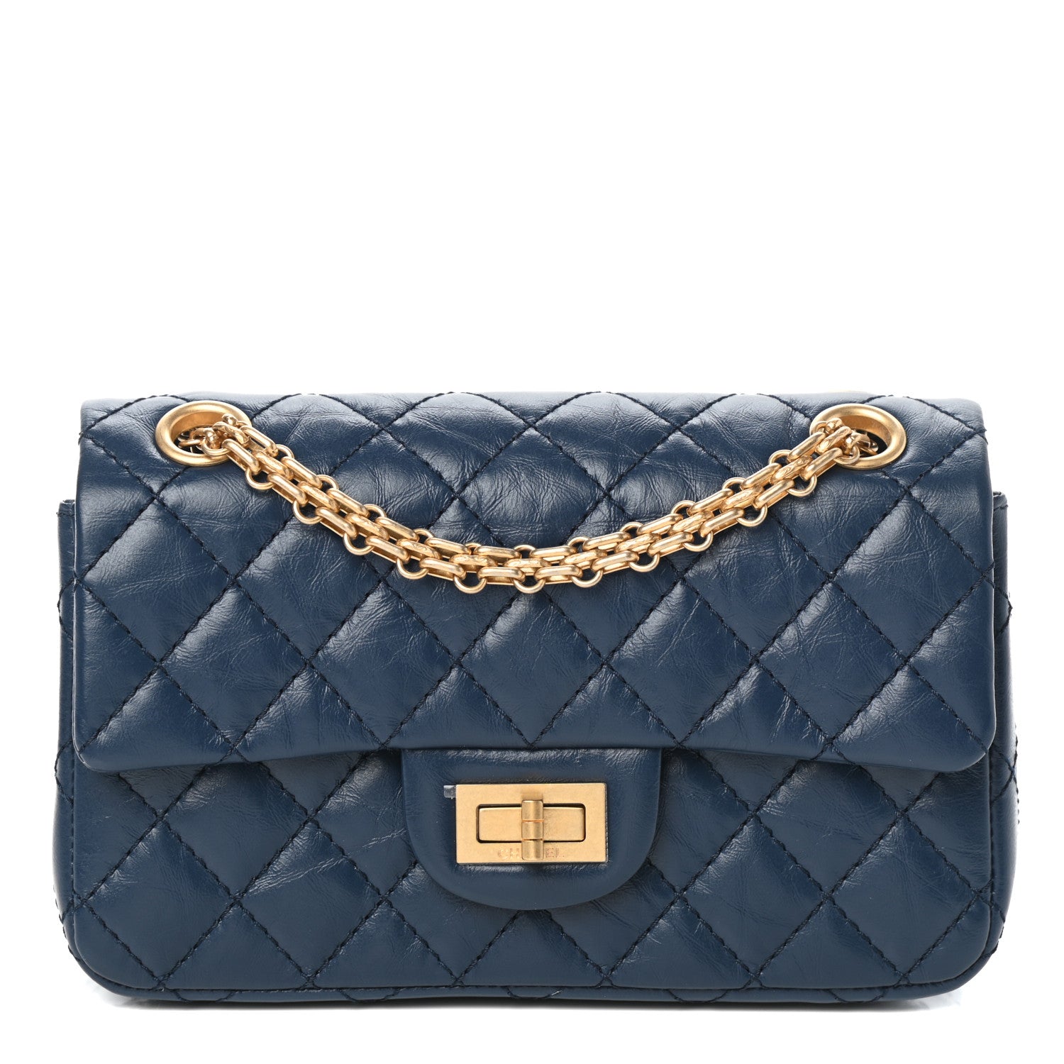 Chanel Aged Calfskin Quilted 2.55 Reissue Mini Flap Blue 1 of 10