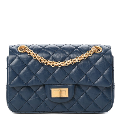 Chanel Aged Calfskin Quilted 2.55 Reissue Mini Flap Blue 1 of 10