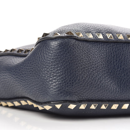 Valentino Garavani Pebbled Calfskin Small Rockstud Flip-Lock Messenger Bag Marine 5 of 10