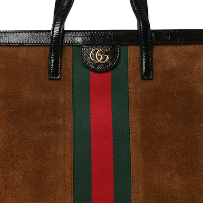 Gucci Suede Patent Web Ophidia Vertical Tote Nocciola Black 7 of 10