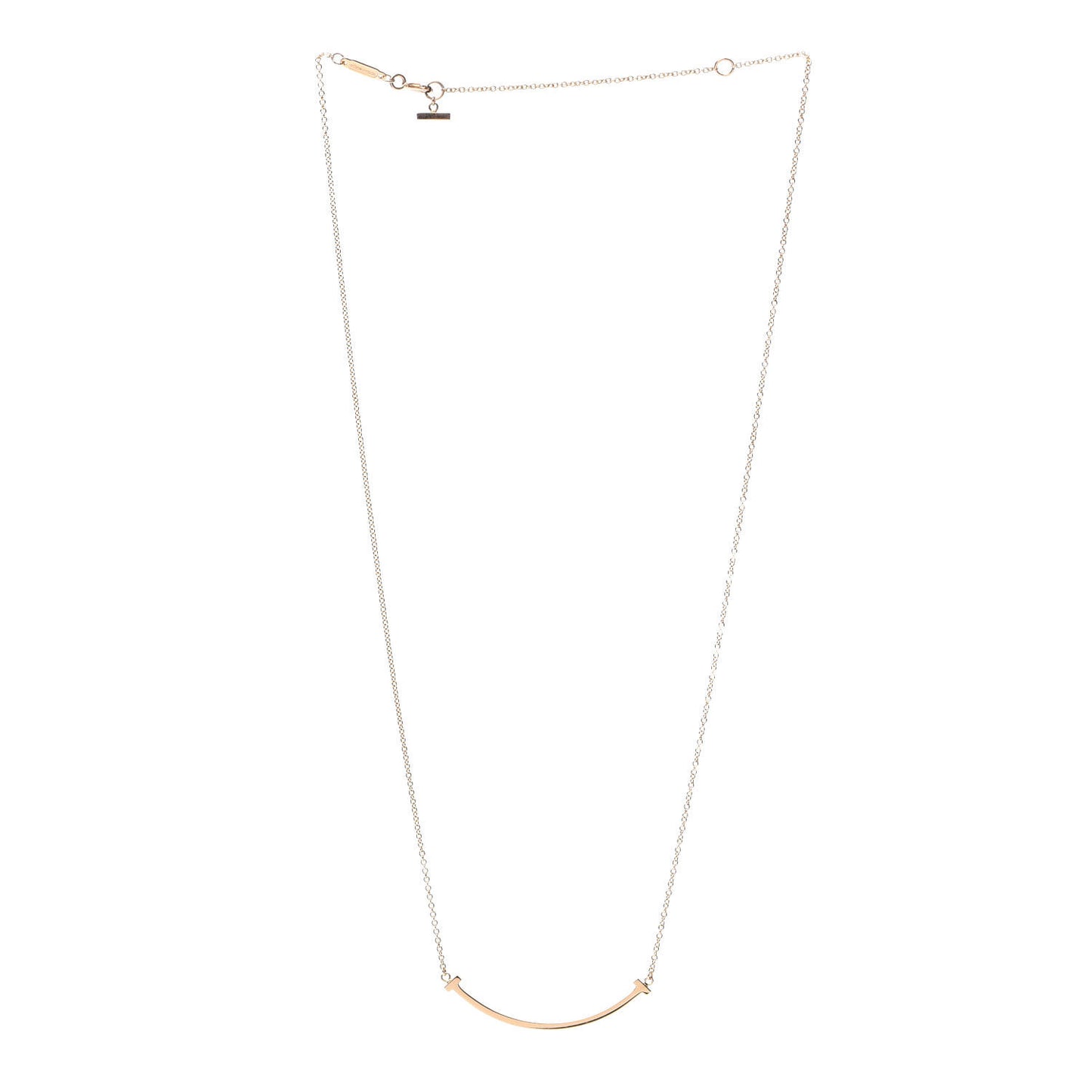 18K Rose Gold Small T Smile Pendant Necklace