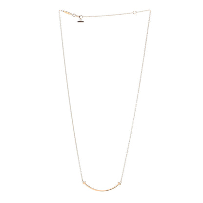 Tiffany 18K Rose Gold Small T Smile Pendant Necklace 3 of 6