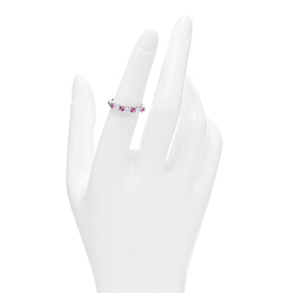 Tiffany Platinum Diamond Pink Sapphire 3mm Embrace Half Circle Ring 51 5.75 2 of 5