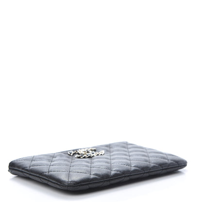 Chanel Caviar Quilted French New Wave Small CC Pouch Black 4 of 8