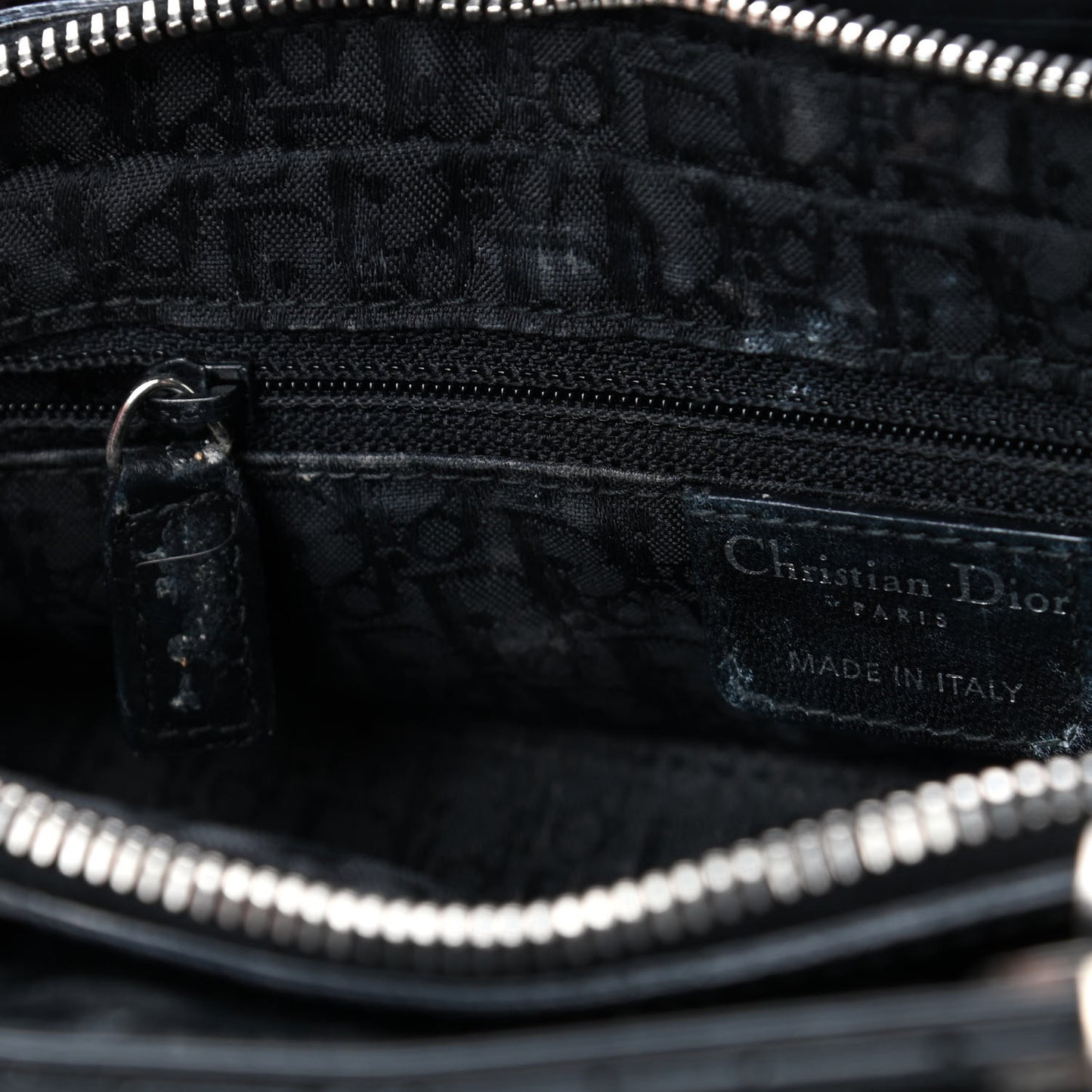 Patent Cannage Stitched Small Lady East West Lady Dior Black