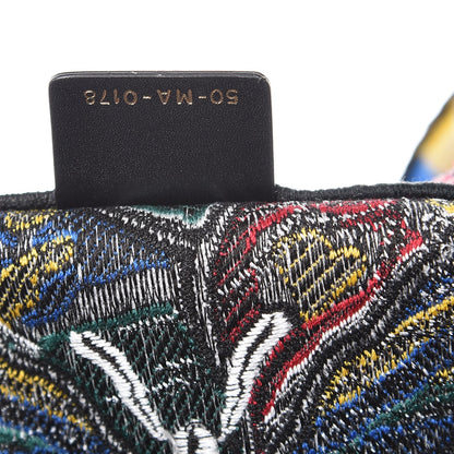 Christian Dior Canvas Embroidered Butterfly Book Tote Black Multicolor 7 of 9