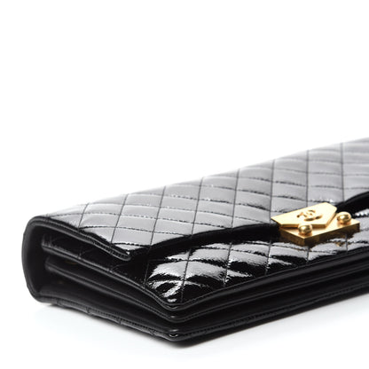 Chanel Patent Goatskin Quilted 3 Pocket Accordion Flap Black 6 of 11