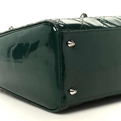 Christian Dior Patent Cannage Medium Lady Dior Pine Green 9 of 10