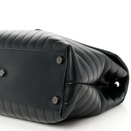 Saint Laurent Calfskin Y Quilted Monogram Monochrome Large Loulou Chain Satchel Black 11 of 11