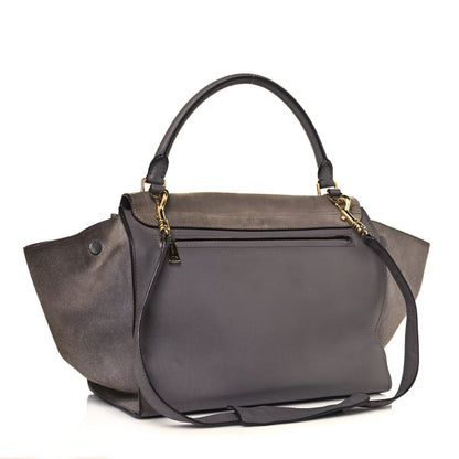 Celine Crocodile Embossed Nubuck Medium Trapeze Grey 3 of 24