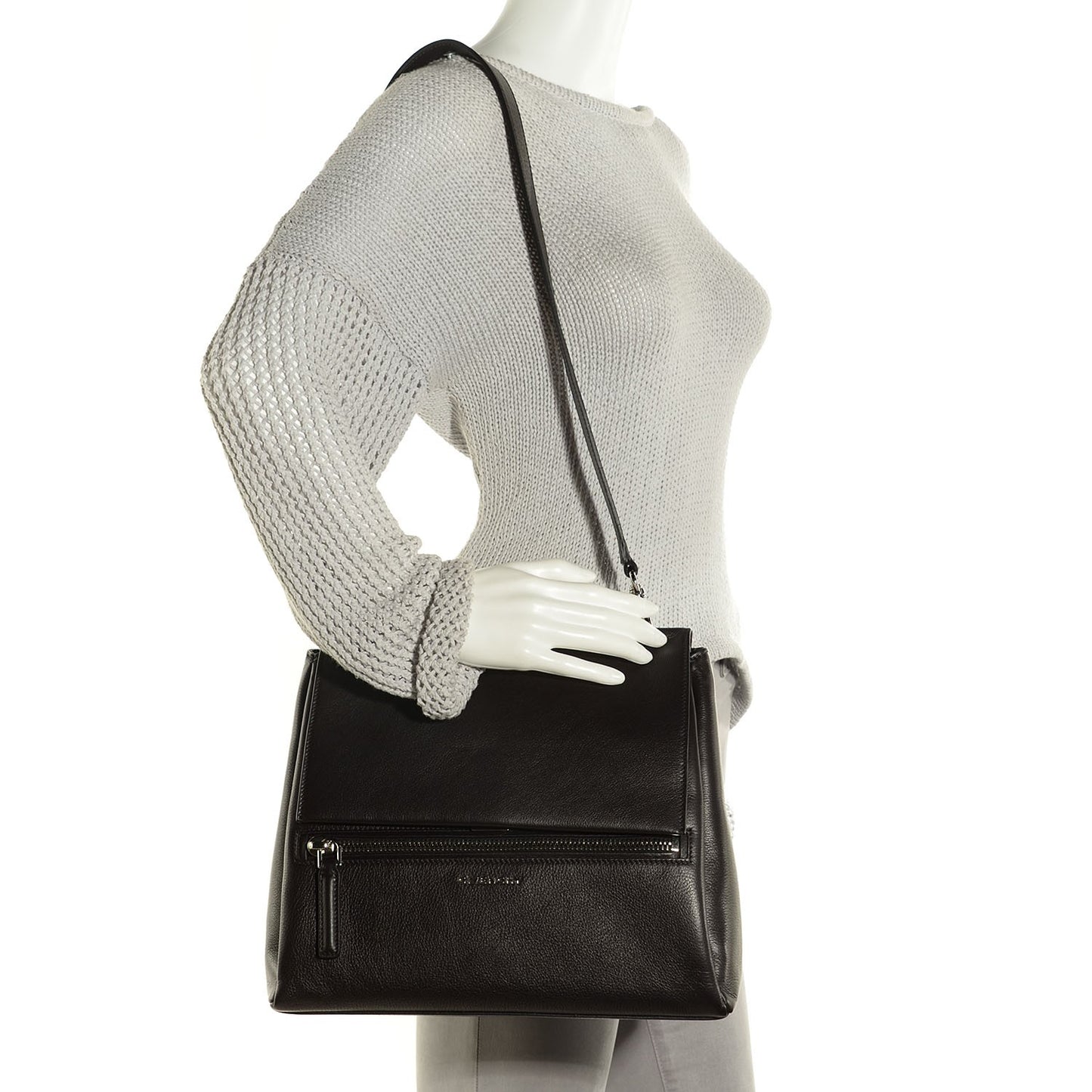Calfskin Small Pandora Pure Flap Bag Black