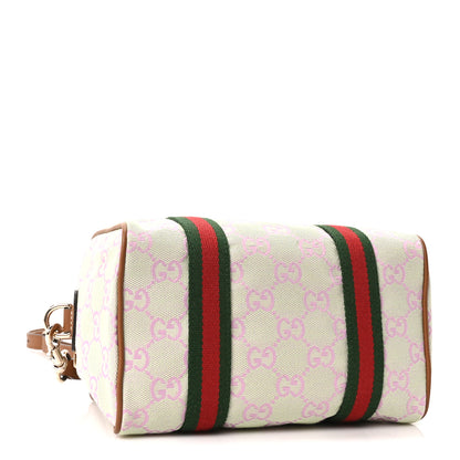 Gucci GG Supreme Web Mini GG Top Handle Bag Green Pink 4 of 10