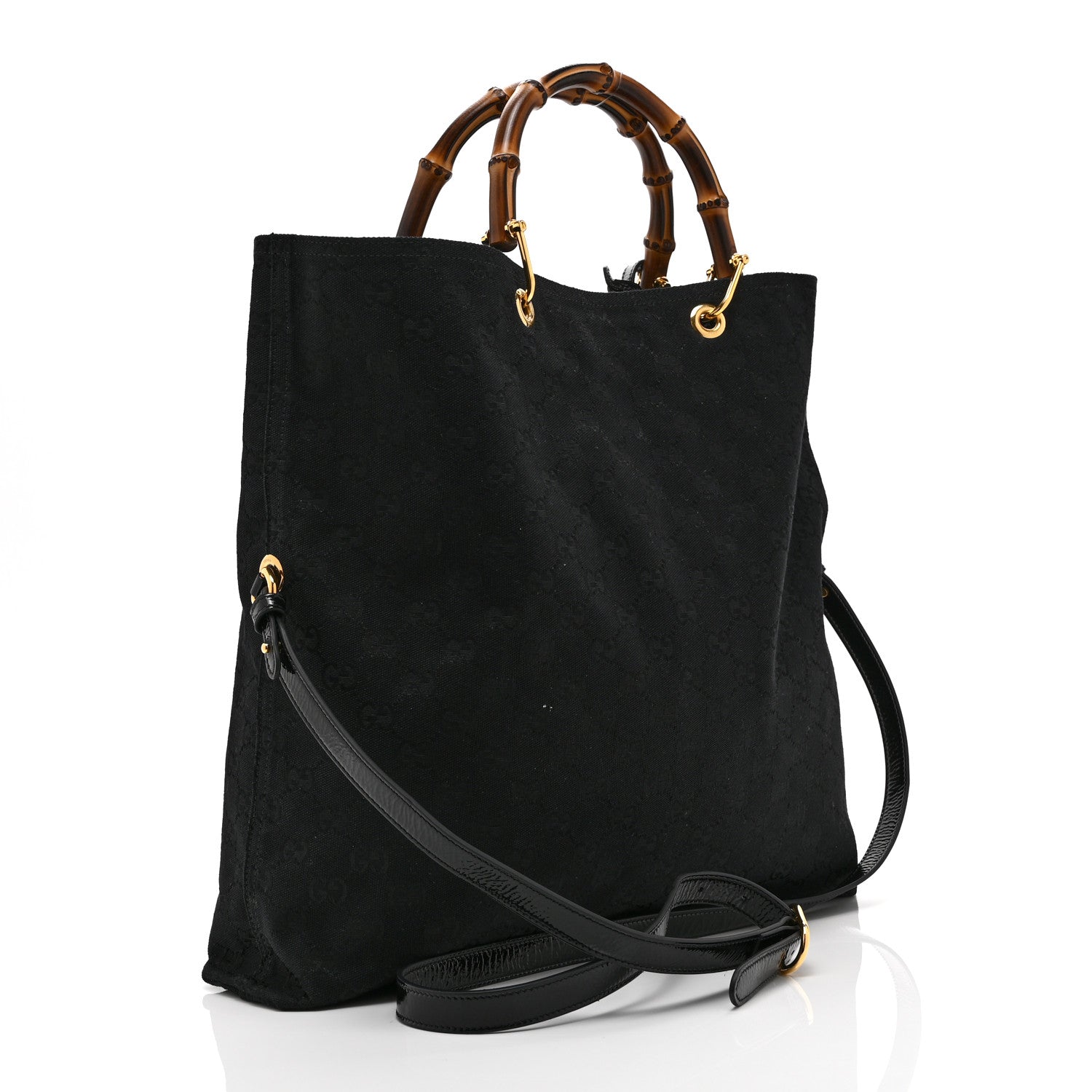 Gucci GG Monogram Bamboo Reversible Tote Black 5 of 18
