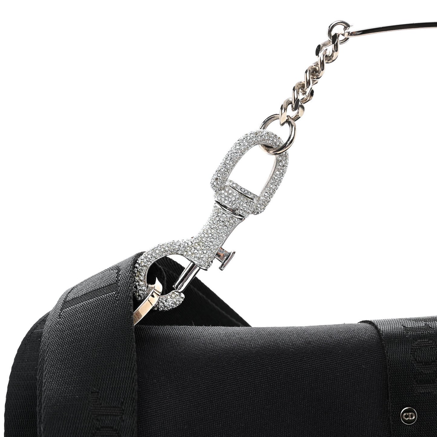 Silk Jersey Crystal Hardcore Clutch Black