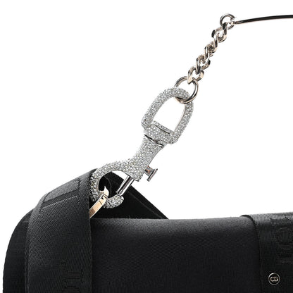 Christian Dior Silk Jersey Crystal Hardcore Clutch Black 10 of 12