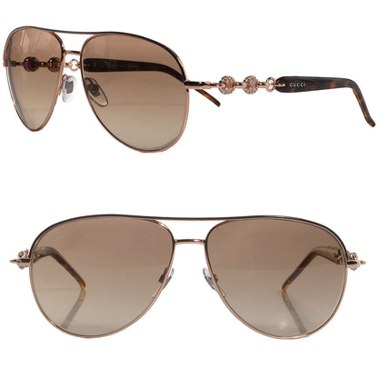 Gucci Aviator Crystal Marina Chain Sunglasses 4239/N/S Gold 1 of 5
