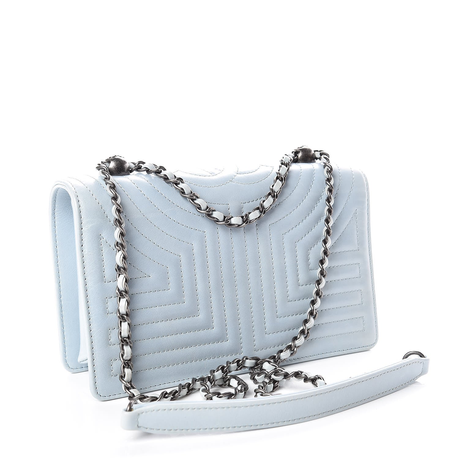 Chanel Calfskin Quilted Small Korean Garden Flap Light Blue 3 of 10