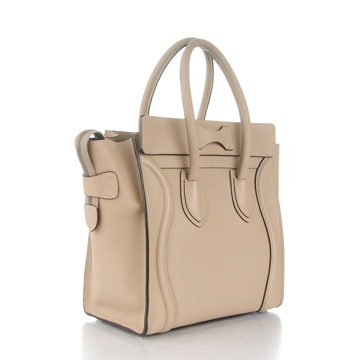 Drummed Calfskin Micro Luggage Dune