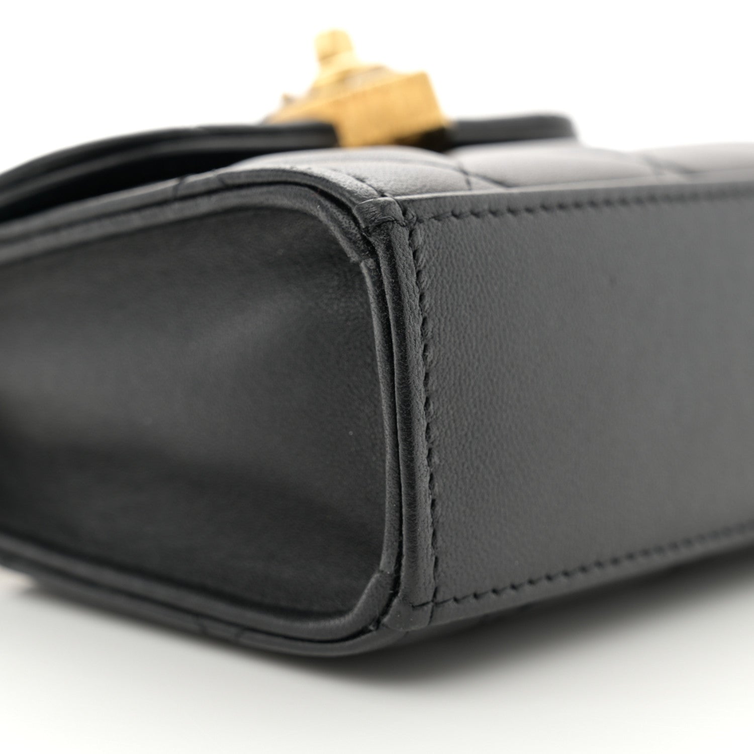 Chanel Lambskin Plexiglass Quilted Coco Love Clutch With Chain Black 10 of 11