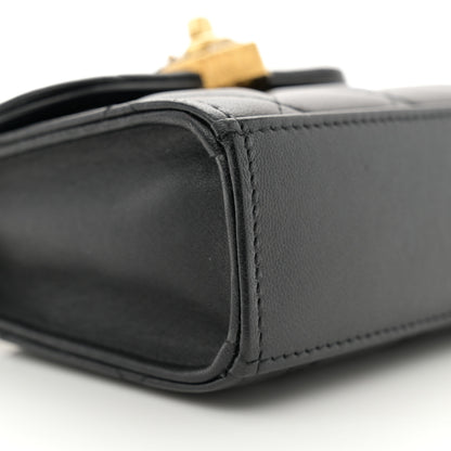 Chanel Lambskin Plexiglass Quilted Coco Love Clutch With Chain Black 10 of 11