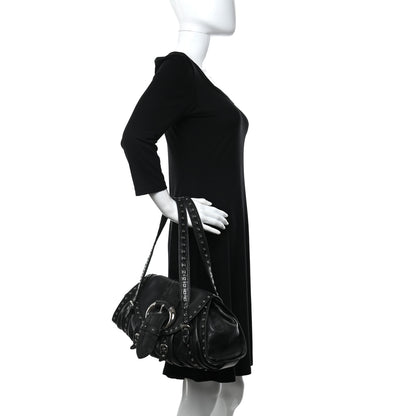 Christian Dior Calfskin Lizard Shoulder Bag Black 3 of 11