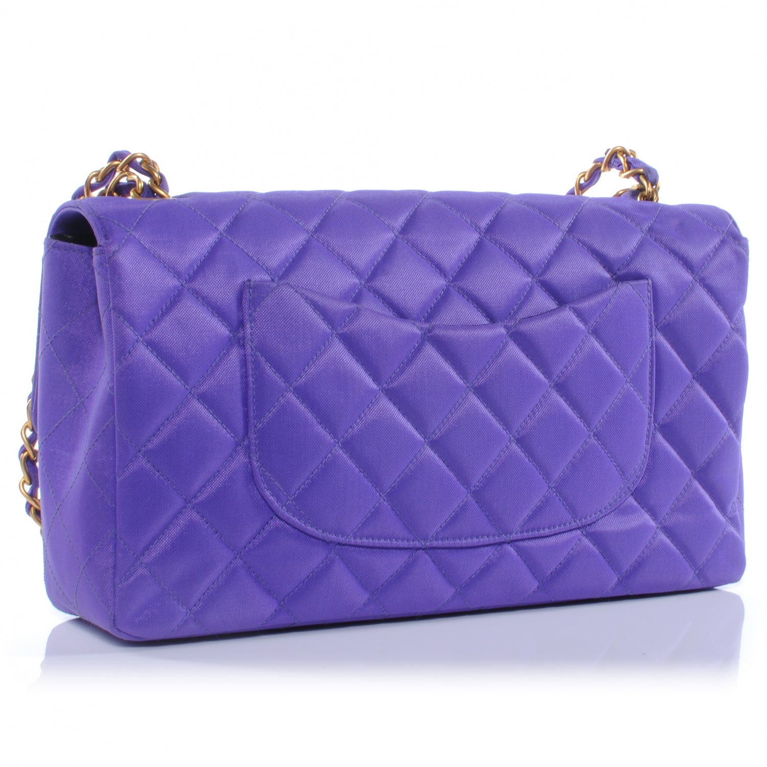 Chanel Nylon Quilted Medium Flap Purple 3 of 10