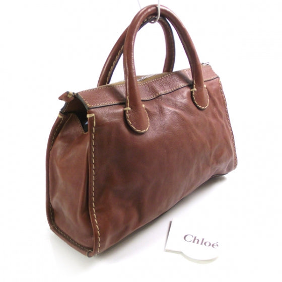 Calfskin Edith Satchel Ecureil Brown