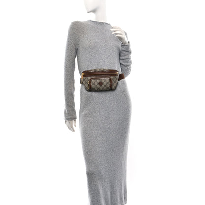 Gucci GG Supreme Monogram Textured Calfskin Retro Interlocking G Belt Bag Beige Ebony Brown Sugar 2 of 11