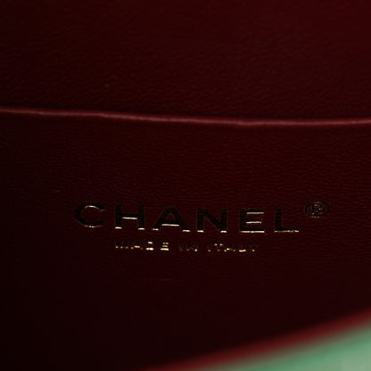 Chanel Calfskin Crocodile Embossed Turn Around Mini Flap Emerald 6 of 10