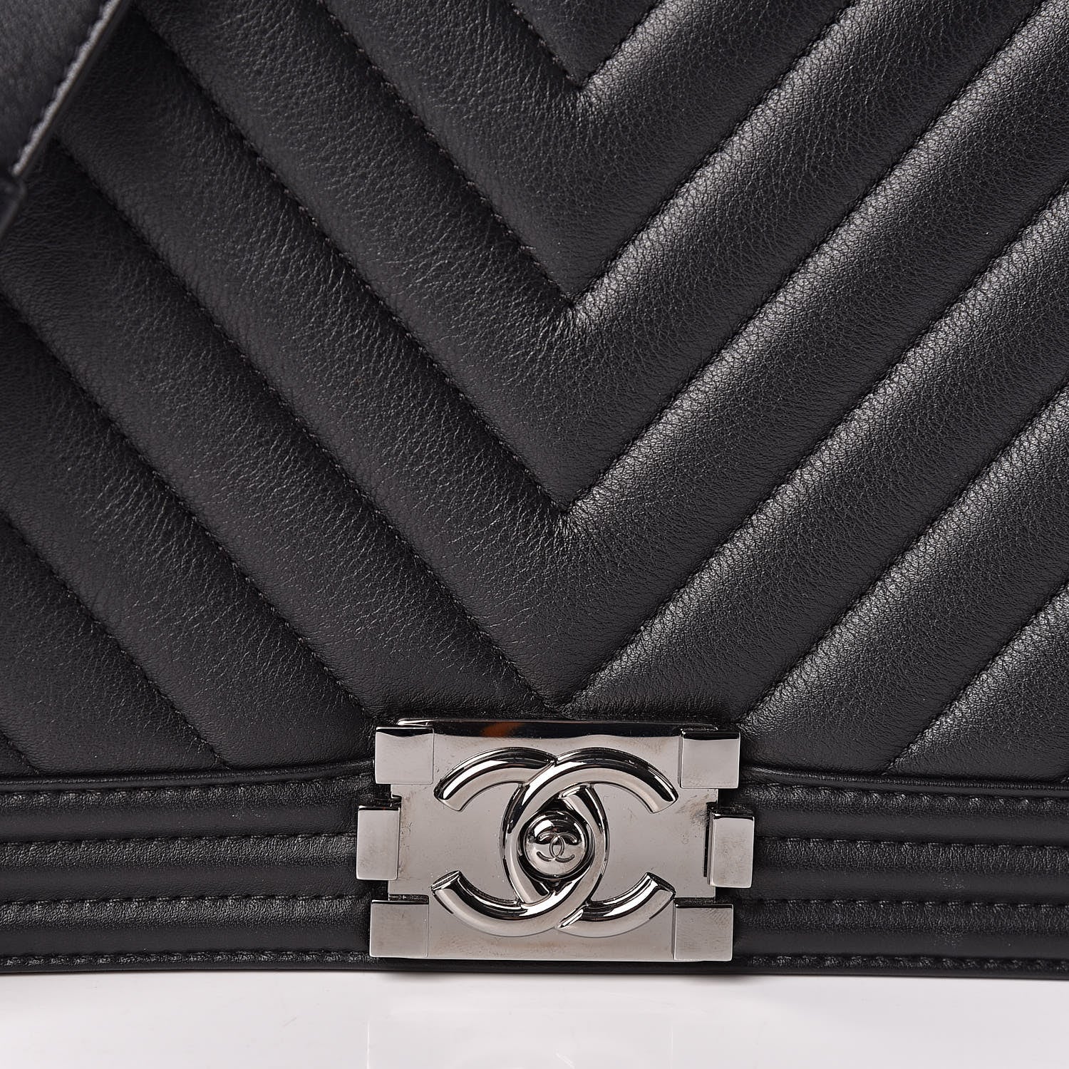 Chanel Caviar Chevron Quilted New Medium Boy Flap Black 10 of 12