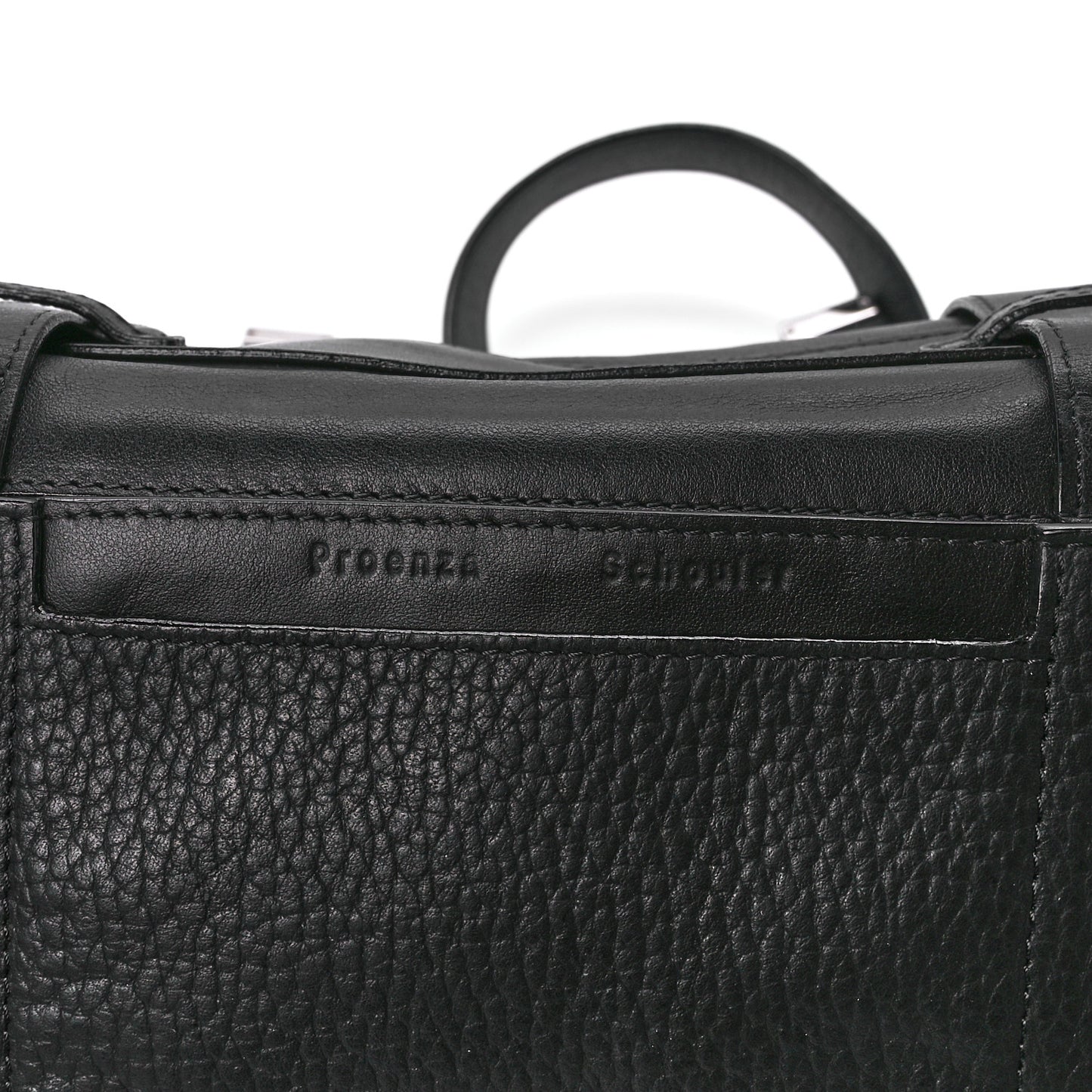 Pebbled Calfskin Double Sided PS Courier Bag Black