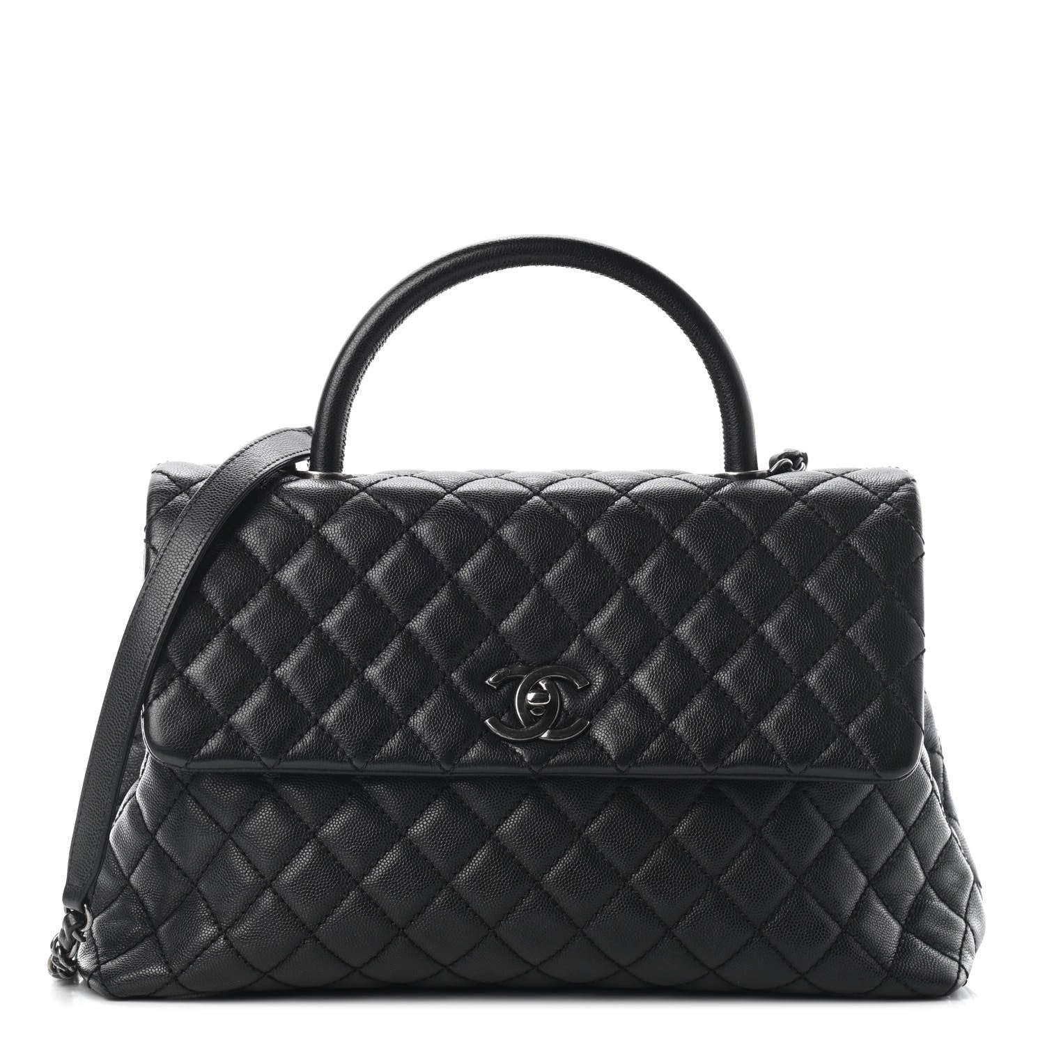 Chanel Caviar Quilted Medium Coco Handle Flap Black 1 of 9