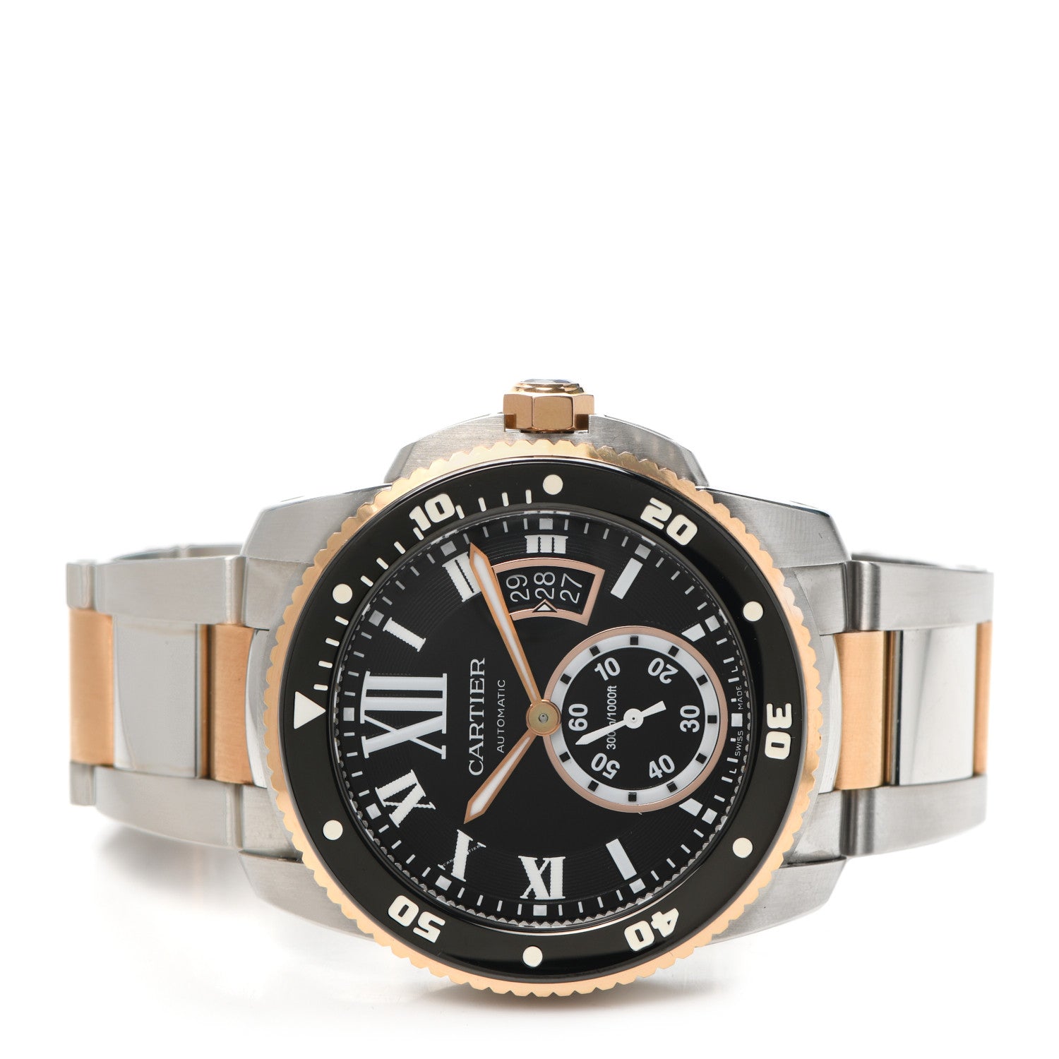 Cartier Stainless Steel 18K Pink Gold 42mm Calibre de Cartier Automatic Watch Black 2 of 5