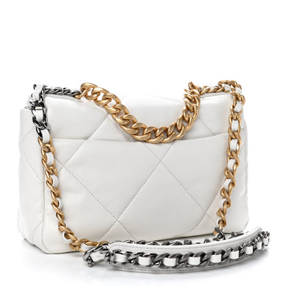 Chanel Goatskin Quilted Medium Chanel 19 Flap White 2 of 4