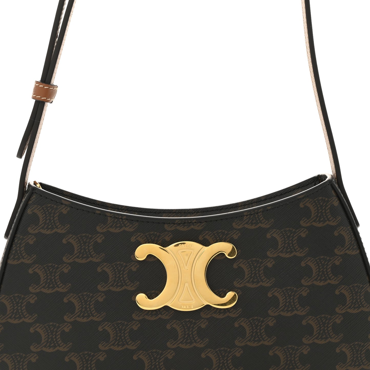 Triomphe Canvas Calfskin Medium Tilly Triomphe Shoulder Bag Tan