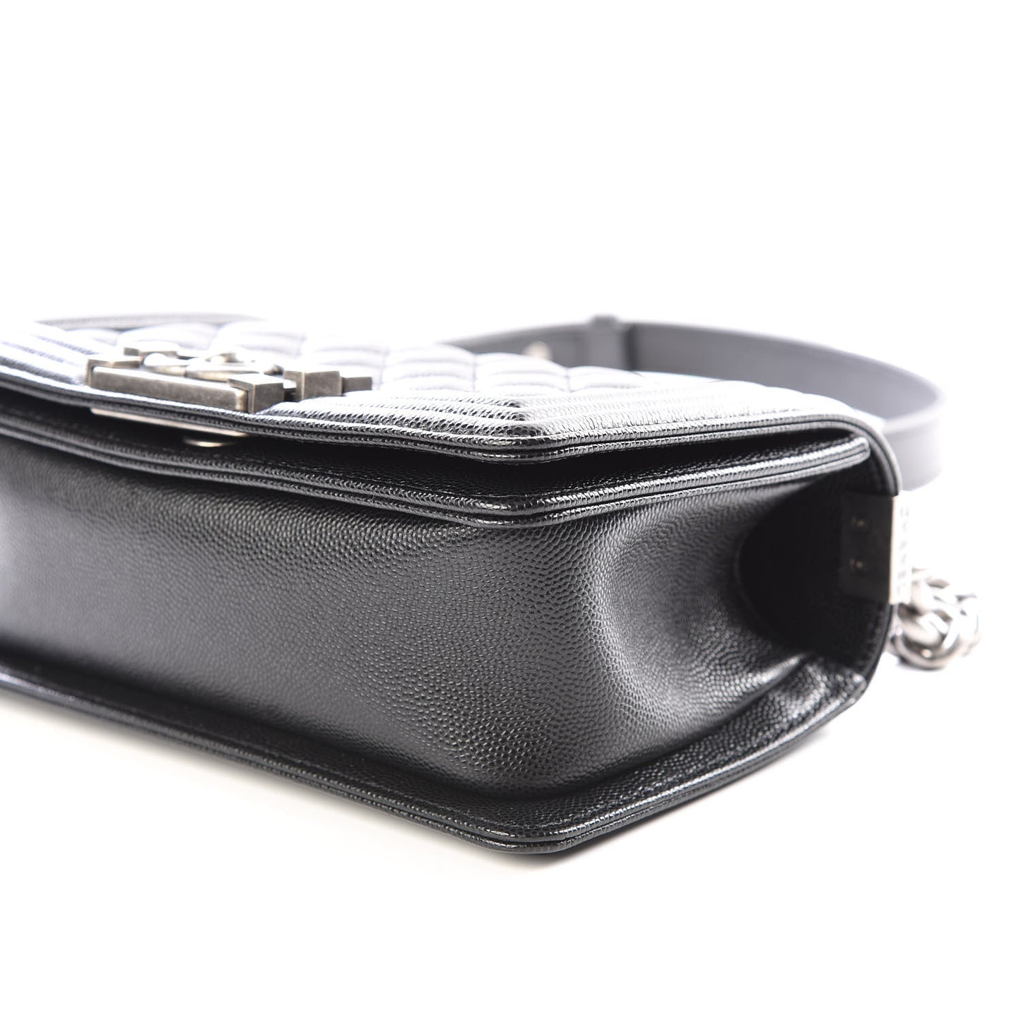 Caviar Quilted Small Boy Flap Black