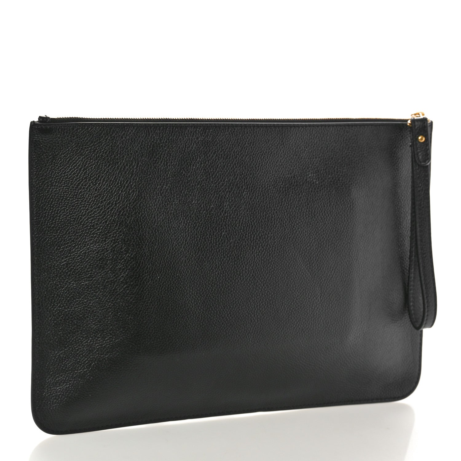 Balenciaga Calfskin Logo Medium Cash Pouch With Handle Black White 3 of 9