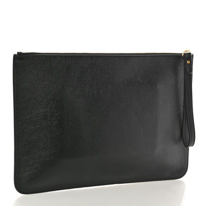 Balenciaga Calfskin Logo Medium Cash Pouch With Handle Black White 3 of 9