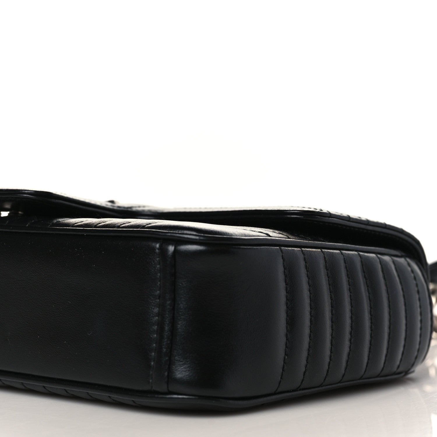 Prada Soft Calfskin Impunture Diagramme Medium Chain Flap Shoulder Bag Black 8 of 9