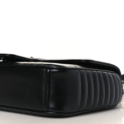 Prada Soft Calfskin Impunture Diagramme Medium Chain Flap Shoulder Bag Black 8 of 9