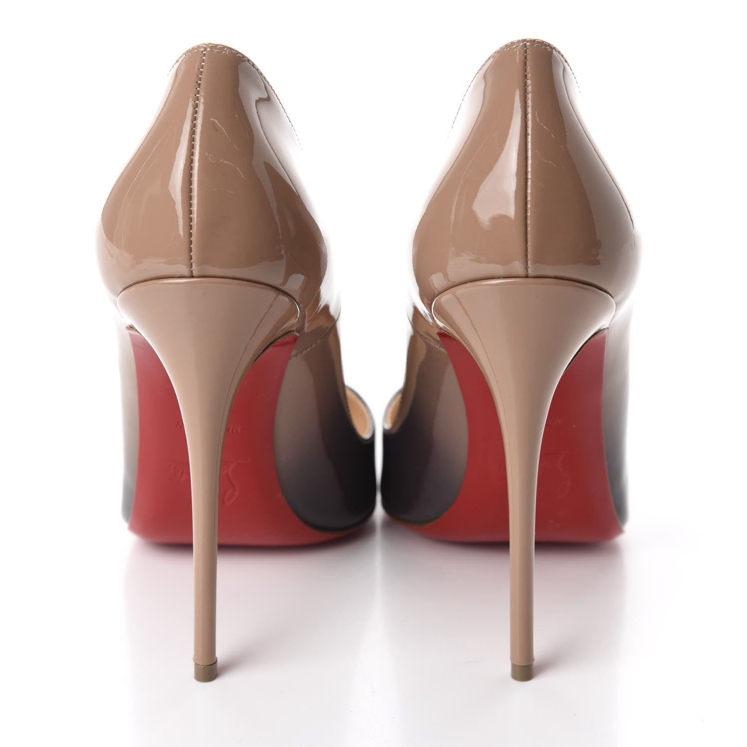 Christian Louboutin Patent Degrade So Kate 120 Pumps 37.5 Black Nude 5 of 9