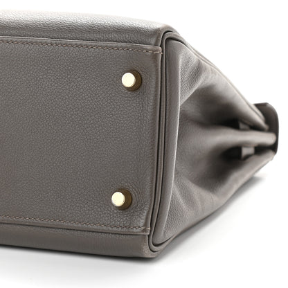 Hermes Evercolor Kelly Retourne 32 Etain 8 of 12