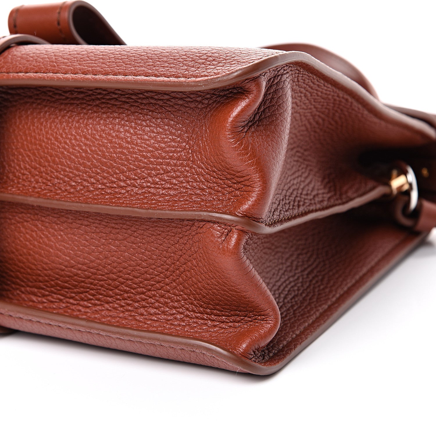 Chloe Shiny Grained Calfskin Medium Aby Day Shoulder Bag Sepia Brown 9 of 9