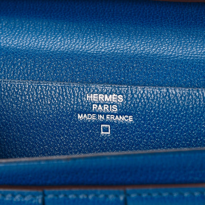 Hermes Shiny Alligator Bearn Wallet Bleu Hydra 6 of 8