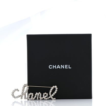 Chanel Metal Glass Swirling Pearls Brooch Pin Gold 5 of 5