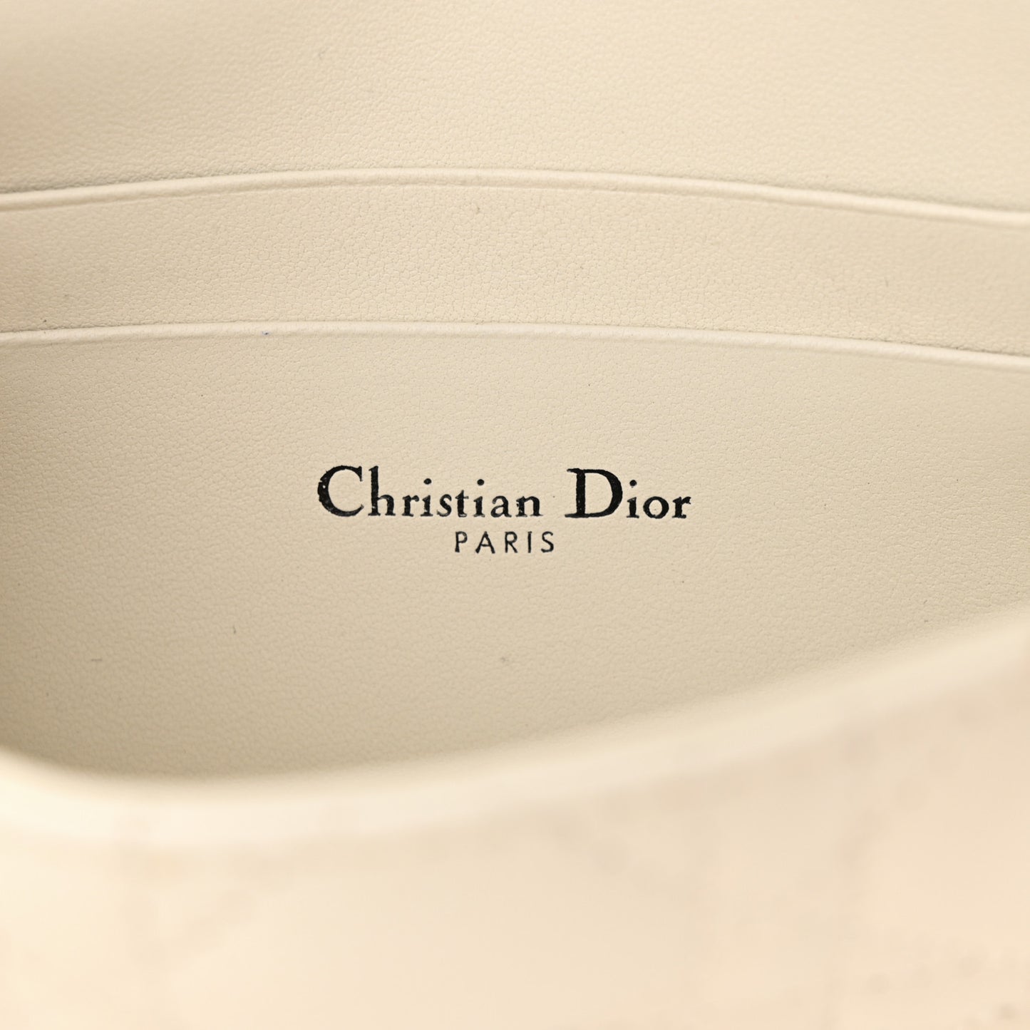 CHRISTIAN DIOR Calfskin Cannage Lady Dior Phone Pouch Latte