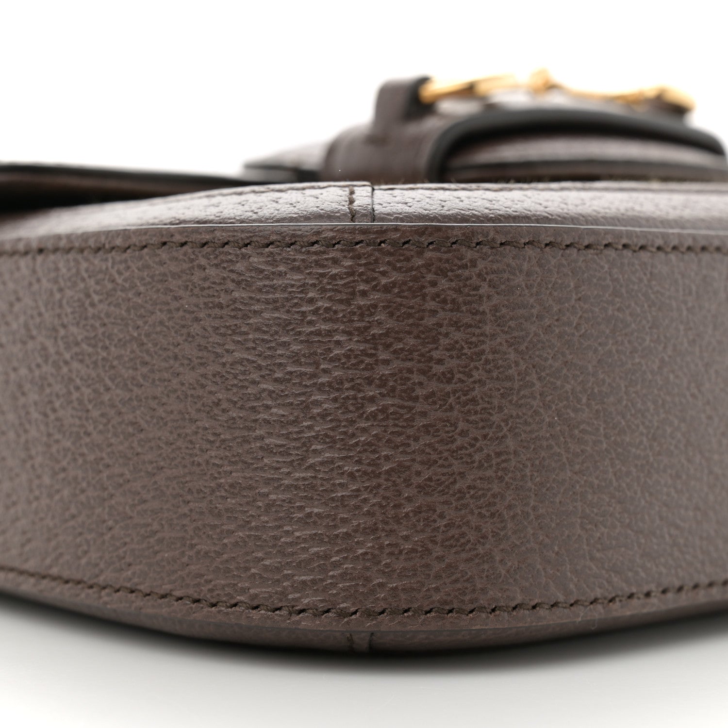 Gucci Monogram Jumbo GG Textured Dollar Calfskin Web Mini Horsebit 1955 Shoulder Bag Camel Ebony New Acero 9 of 12