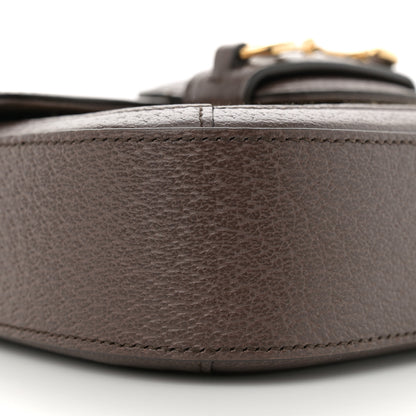 Gucci Monogram Jumbo GG Textured Dollar Calfskin Web Mini Horsebit 1955 Shoulder Bag Camel Ebony New Acero 9 of 12