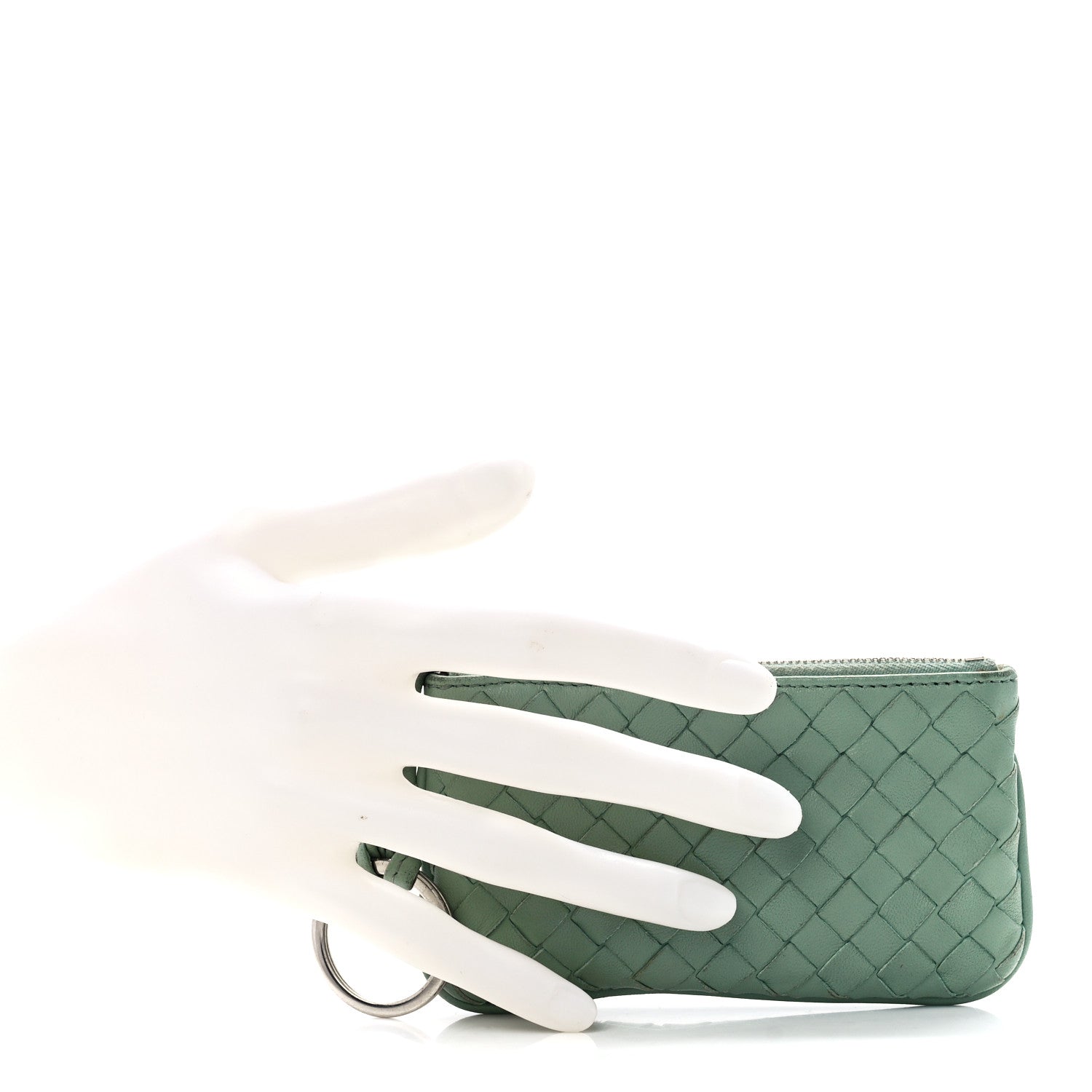 Bottega Veneta Nappa Intrecciato Key Case Light Green 2 of 12